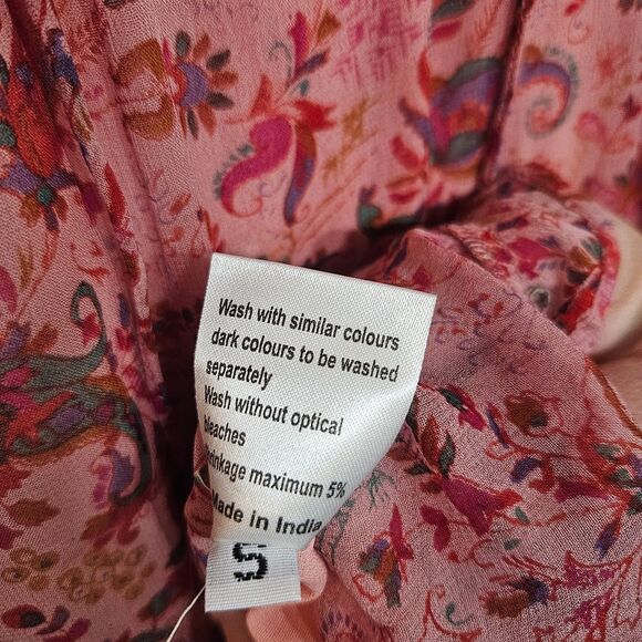 MOLIIN Copenhagen Tiered Ruffled Long Dress Deep Pink Boho $230 European Brand - Picture 3 of 8